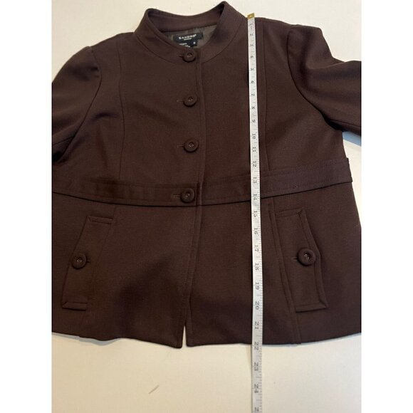 Sandro Sportswear Jacket Crop Swing Boxy Small Stretch Work Career Brown New NWT - Picture 5 of 7